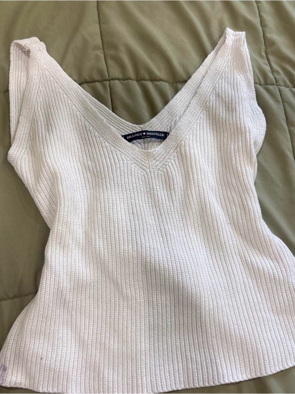 Brandy Melville white knit tank